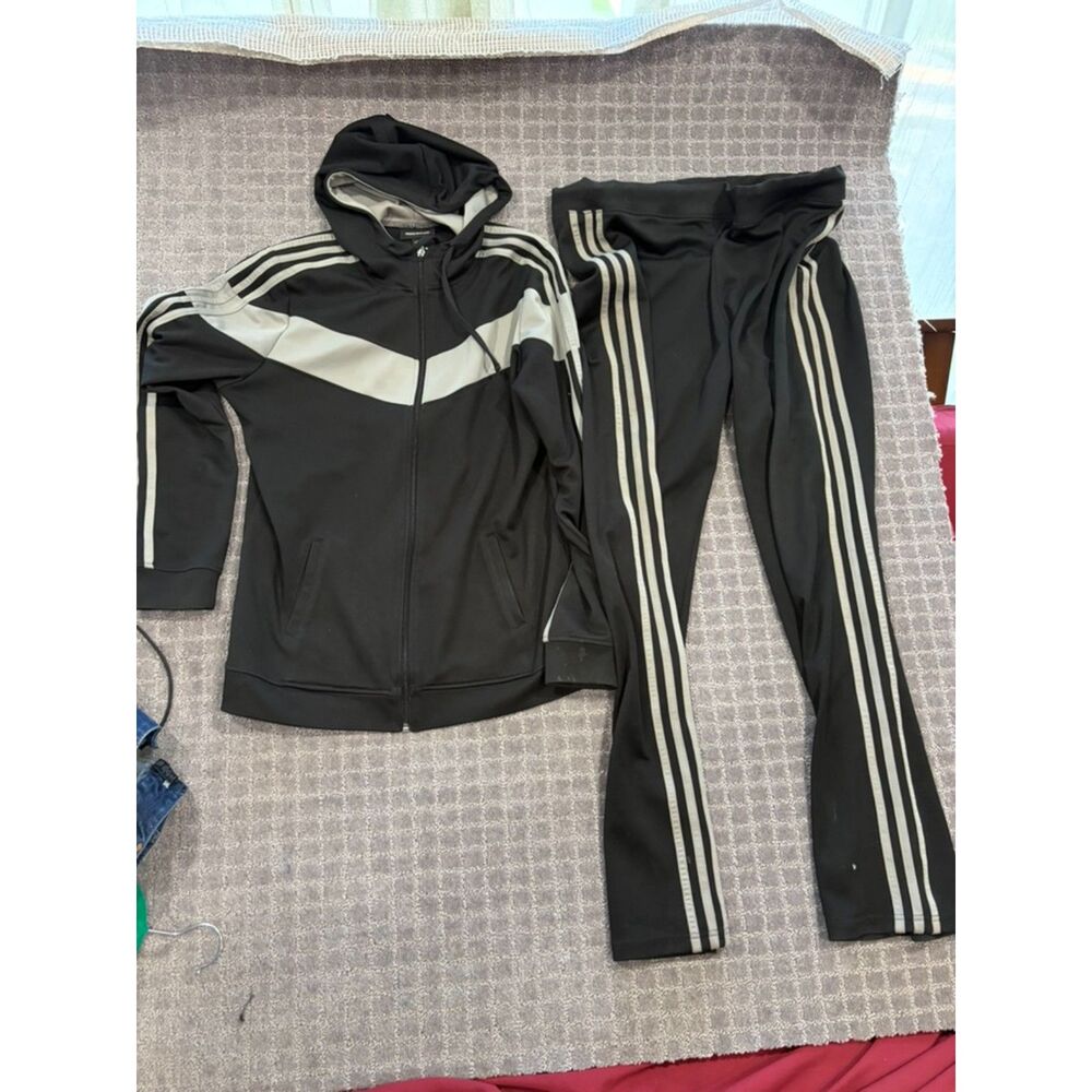 Metrostyle Black Large Tall women’s track suit set pants hoodie